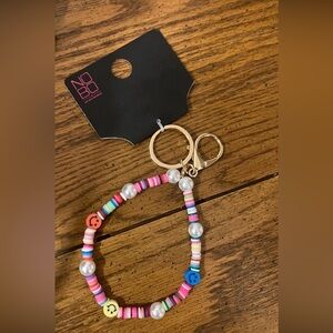 No Boundaries Multi-Color Beaded Keyring - NWT